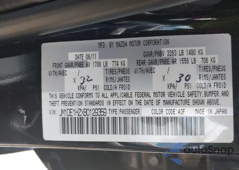 2011 Mazda Mazda2 Sport из США, поврежденный, VIN JM1DE1HZXB0129359